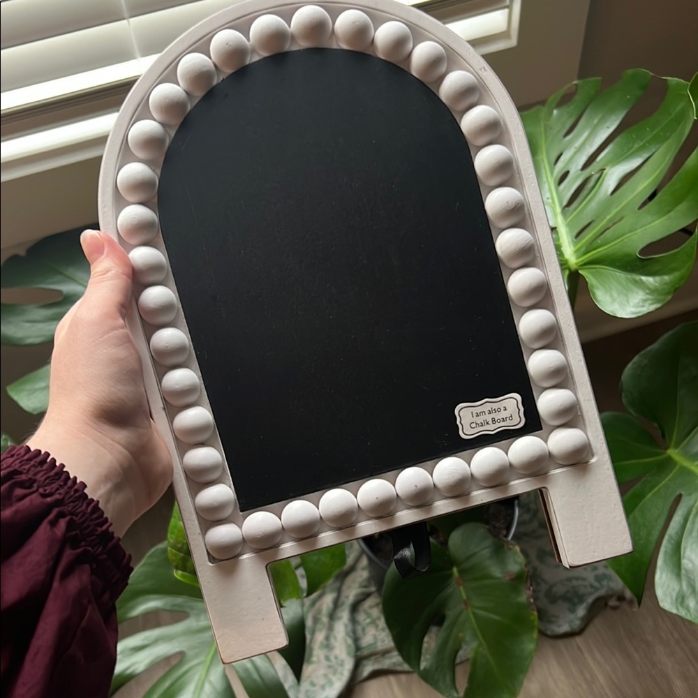 White and Black Chalkboard with Beaded Frame